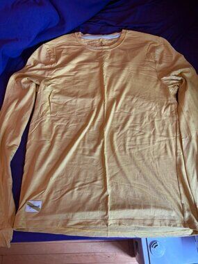 Size Large - Tracksmith Harrier Longsleeve Shirt - Yellow